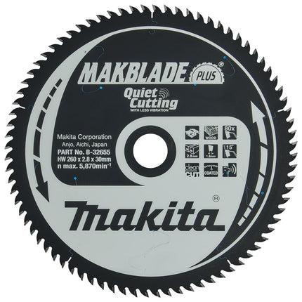 Makita HM ZAAGBLAD 260X302.8 80T - B-32655