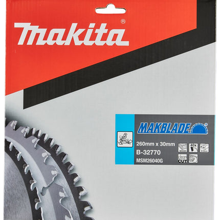 Makita Zaagblad Hout 260X30X2,3 40T Afkortzaagblad 5G – B-32770