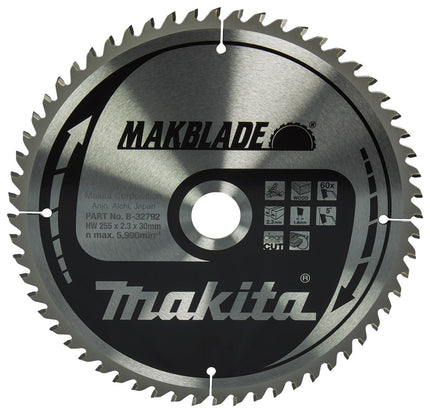 Makita Afkortzaagblad Hout 255X30 60T Zaagblad 255X30X60T 5G – B-32792