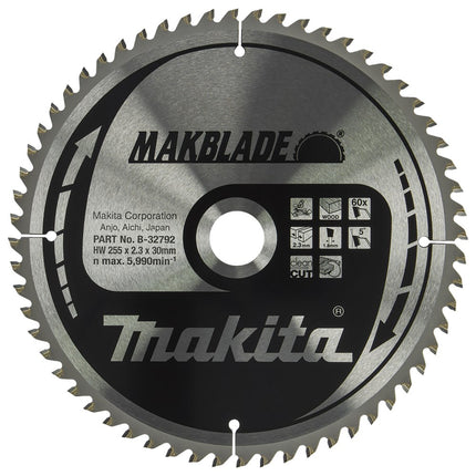 Makita Afkortzaagblad Hout 255X30 60T Zaagblad 255X30X60T 5G – B-32792