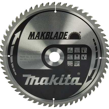 Makita Zaagblad Hout 305X30X2,3 60T Zaagblad 5G – B-32817