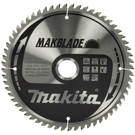 Makita HM ZAAGBLAD 216X30X2.1 60T - B-32839