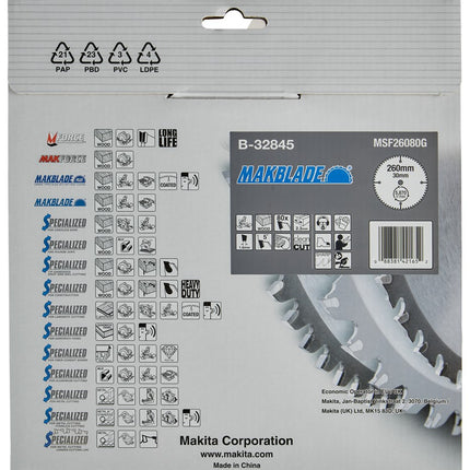 Makita HM ZAAGB 260X30X2.3 80T - B-32845