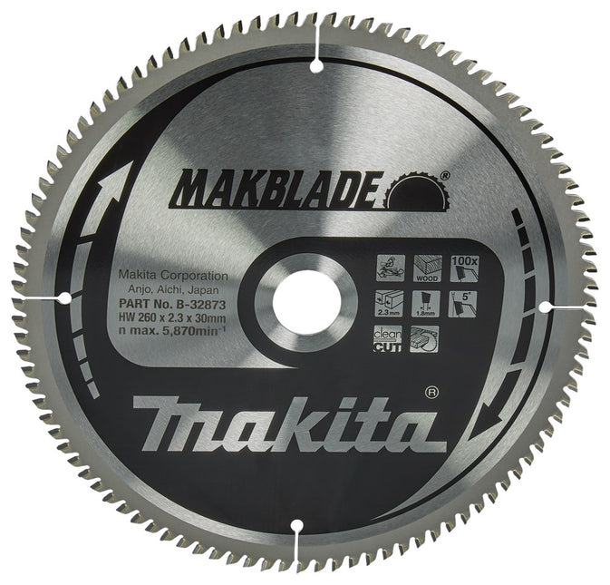Makita ZAAGB HOUT 260X30X2,3 100T 5G