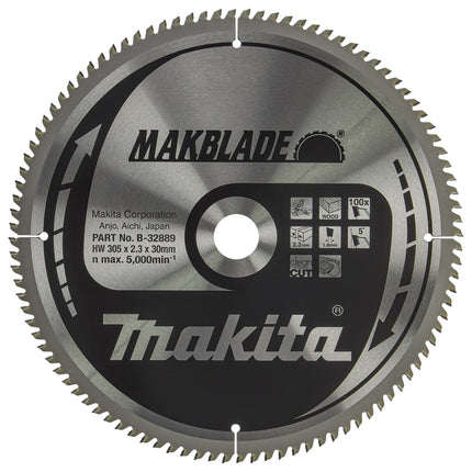 Makita HM Zaagblad 305X30X2,3 100T - Hout 305X30X2.3 5G – B-32889