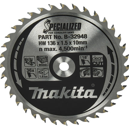 Makita HM ZAAGBLAD 136X10X1.5 36T - B-32948
