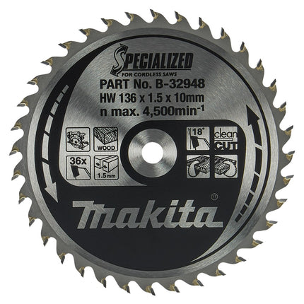 Makita HM ZAAGBLAD 136X10X1.5 36T - B-32948