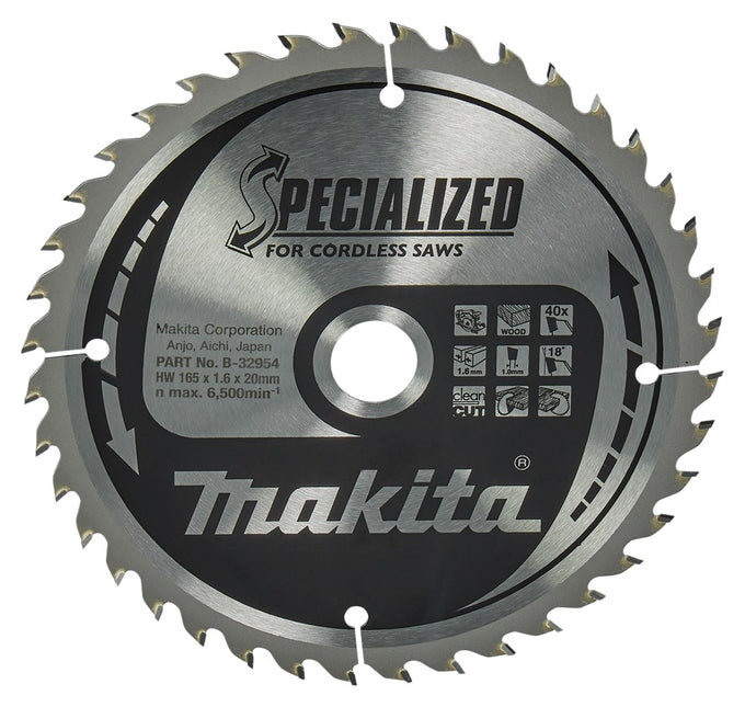 Makita HM Zaagblad 165X20X40T Zaagblad Hout 18G – B-32954