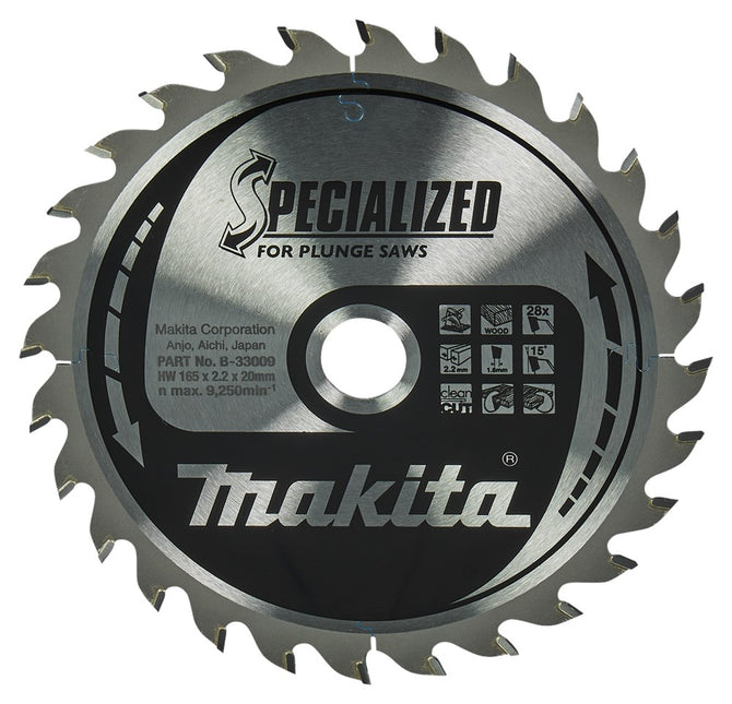 Makita HM Zaagblad 165X20X2,2 28T - Hout 165X20X2.2 23G – B-33009