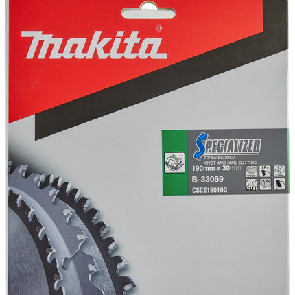 Makita HM Zaagblad 190X30X2,0 T=16 - Hout 190X30X2.0 16T 23G – B-33059