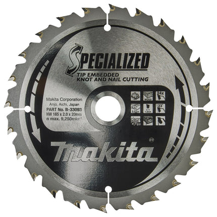 Makita CIRKELZAAGBLAD HOUT (NOEST/SPIJKER)