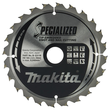 MAKITA HM ZAAGBLAD 190X30X2.0 T=24