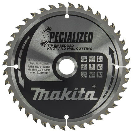 Makita HM ZAAGBLAD 165X20X2.0 40T
