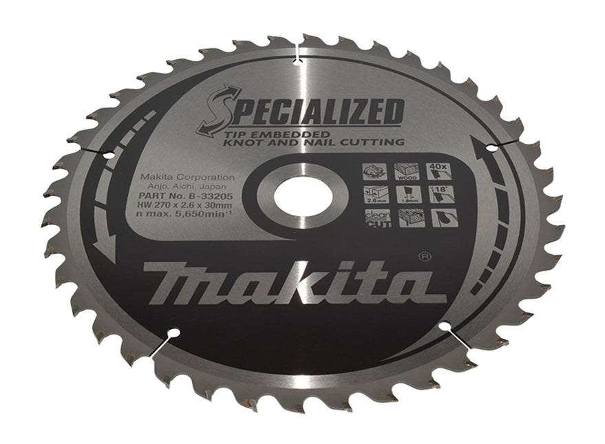 Makita HM ZAAGBLAD 270X30X2.6 40T B-33205