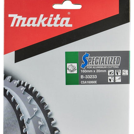 Makita HM Zaagblad 160X20X2.4 60T AL - Alu 160X20X2,4 0G – B-33233