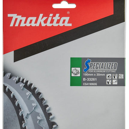 Makita HM Zaagblad 190X30X2.4 60T AL - Alu 190X30X2,4 0G – B-33261