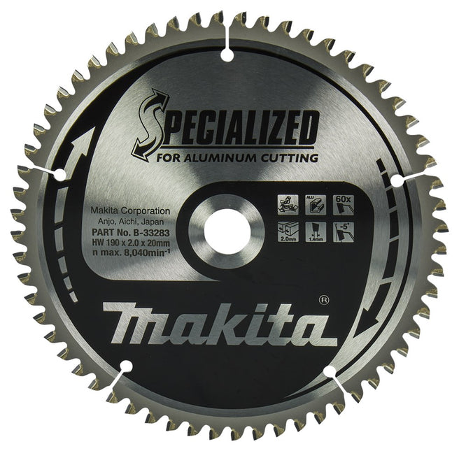 Makita Afkortzaagblad Hout 190X20X2,0 60T Zaagblad Alu -5G – B-33283
