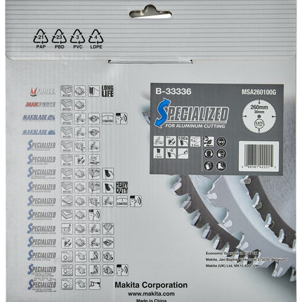 Makita HM ZAAGBLAD 260X30X3.0 100T AL