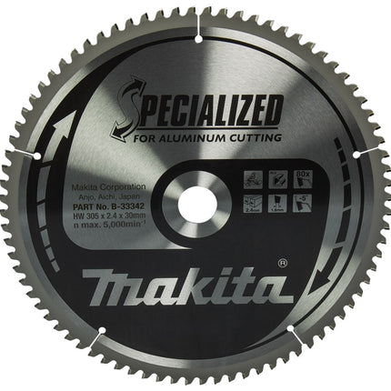 Makita HM Zaagblad 305X30X3,0 80T Aluminium 305X30X2,4 5G – B-33342