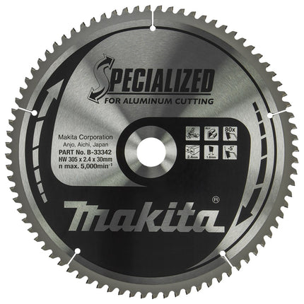 Makita HM Zaagblad 305X30X3,0 80T Aluminium 305X30X2,4 5G – B-33342