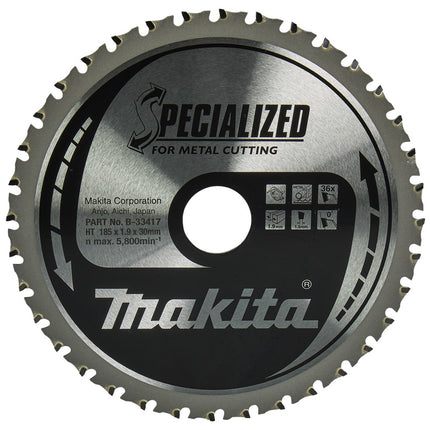 Makita Zaagblad Staal 185X30X1,9 36T 0G Met. – B-33417