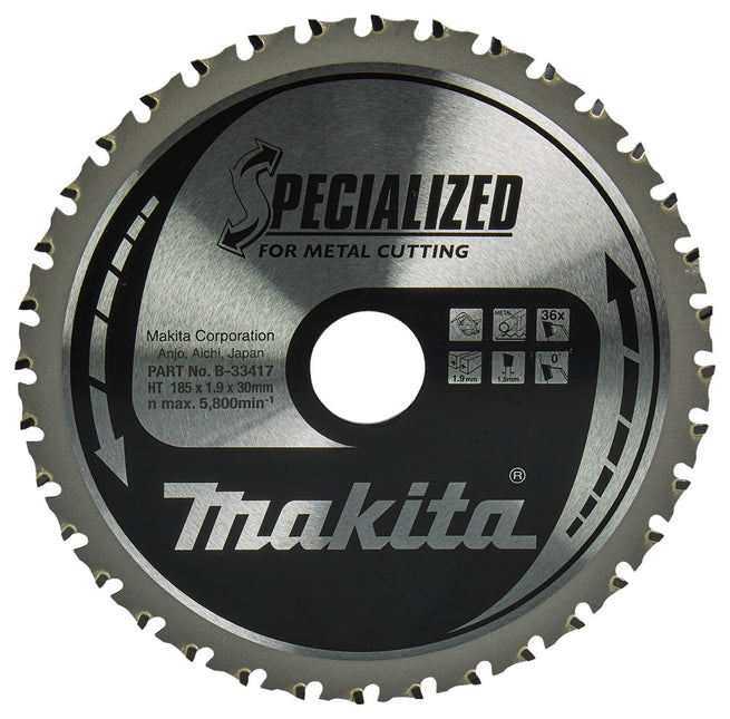 Makita Zaagblad Staal 185X30X1,9 36T 0G Met. – B-33417