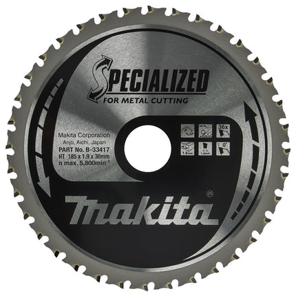 Makita Zaagblad Staal 185X30X1,9 36T 0G Met. – B-33417