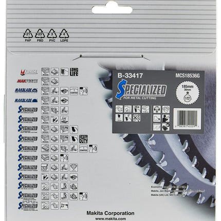 Makita Zaagblad Staal 185X30X1,9 36T 0G Met. – B-33417