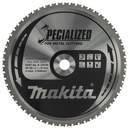 Makita Zaagblad Staal 305X25,4X2,1 60T 0G Met. – B-33439