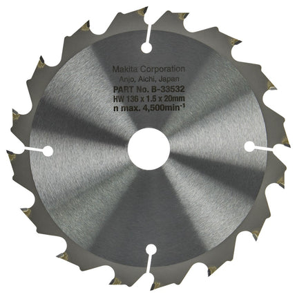 Makita Cirkelzaagblad Hout 136X20X1,5 16T 20G Zaagblad – B-33532