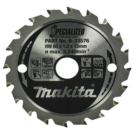 Makita HM Zaagblad 85X15X1,0 20T - Hout 85X15X1.0 10G – B-33576