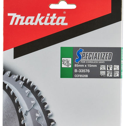 Makita HM Zaagblad 85X15X1,0 20T - Hout 85X15X1.0 10G – B-33576