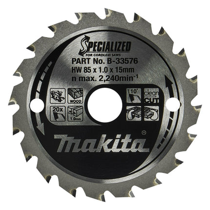 Makita HM Zaagblad 85X15X1,0 20T - Hout 85X15X1.0 10G – B-33576