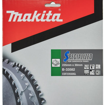 Makita HM Zaagblad 235X2,2X30 T=50 SW Sandwichpaneel 235X30X2,2 50T 0G – B-33582