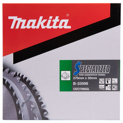 Makita HM ZAAGBL.270X2.4X30 T=60 SW Zaagblad 270X30 60T Sandw – B-33598