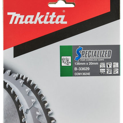 Makita HM Zaagblad 136X20X1.5 24T Zaagblad 136X20X1,5 20G – B-33629