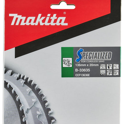 Makita Zaagblad 136X20X1,5 36T 18G Zaagblad – B-33635