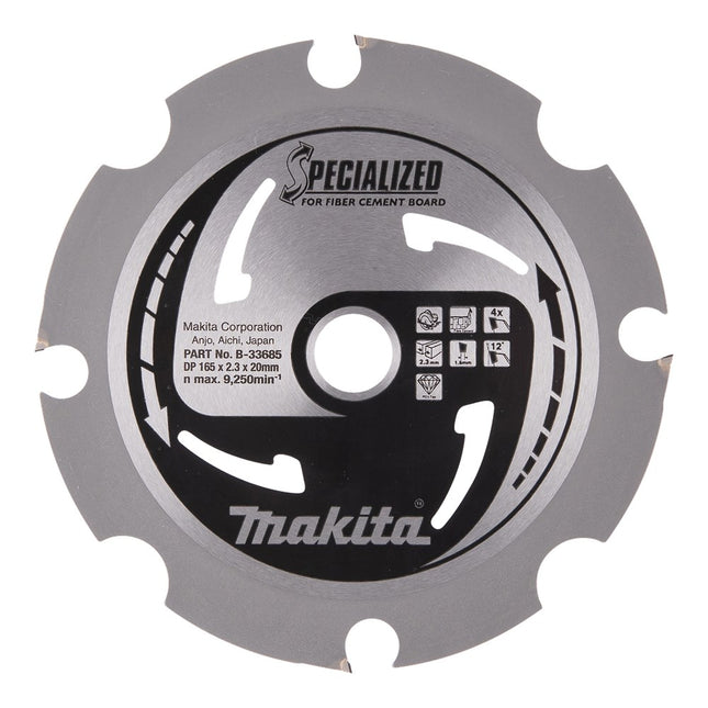 Makita PCD Zaagblad 165X20X2.3 4T 12G – B-33685