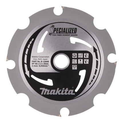 Makita PCD Zaagblad 165X20X2.3 4T 12G – B-33685