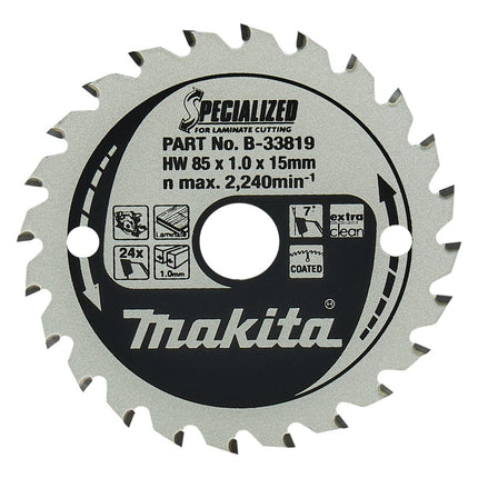 Makita HM Zaagblad 85X15 T=24 Laminaat 85X15X24T – B-33819