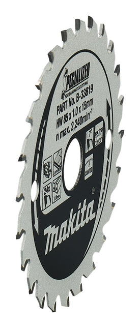 Makita HM Zaagblad 85X15 T=24 Laminaat 85X15X24T – B-33819
