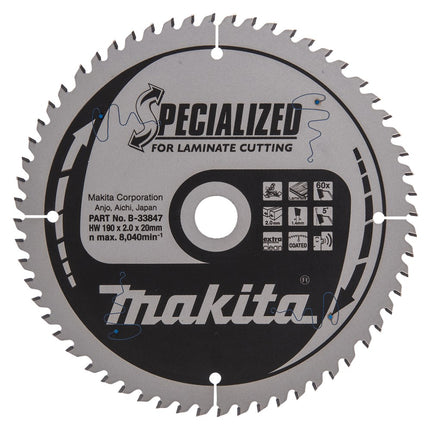 Makita HM ZAAGBLAD 190X30X  T=60
