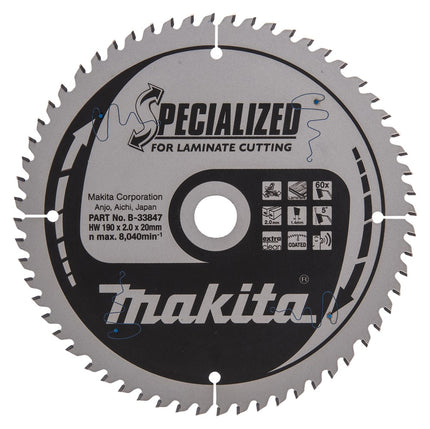 Makita HM ZAAGBLAD 190X30X  T=60