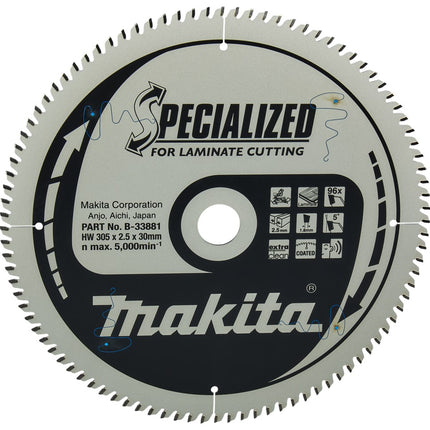 Makita HM Zaagblad 305X30X T=96 - Laminaat 305X30X2.5 96T 5G – B-33881