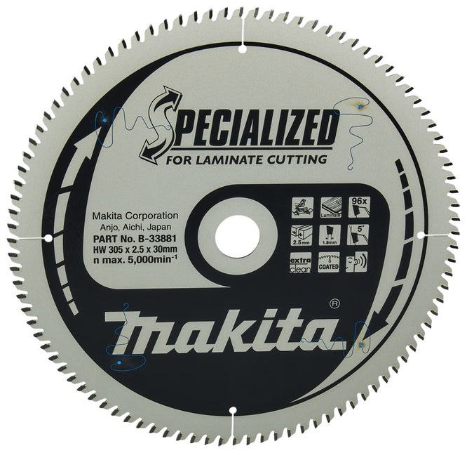Makita HM Zaagblad 305X30X T=96 - Laminaat 305X30X2.5 96T 5G – B-33881