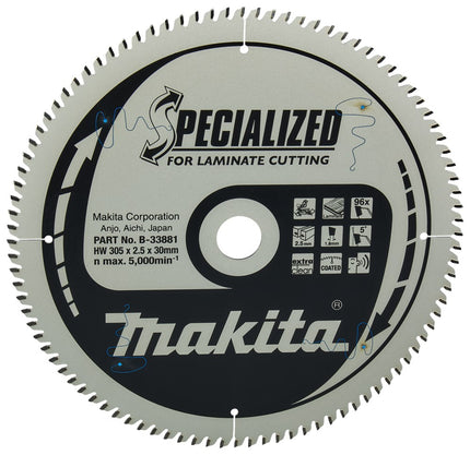 Makita HM Zaagblad 305X30X T=96 - Laminaat 305X30X2.5 96T 5G – B-33881