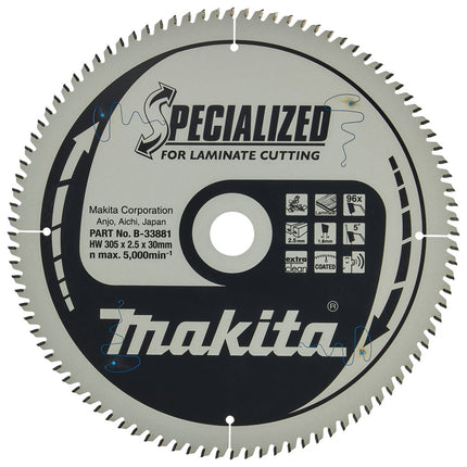 Makita HM Zaagblad 305X30X T=96 - Laminaat 305X30X2.5 96T 5G – B-33881