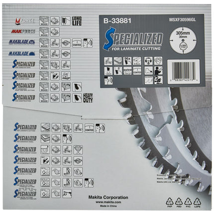 Makita HM Zaagblad 305X30X T=96 - Laminaat 305X30X2.5 96T 5G – B-33881