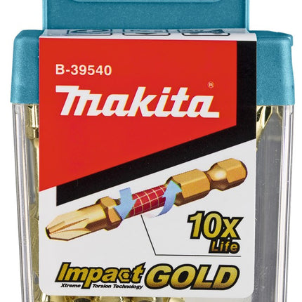Makita Slagschroefbits PZ2X50mm 10 stuks – B-39540