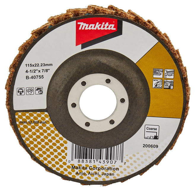 Makita Lamellen Conditioneringschijf 115mm Grof Schuursch. 115X22mm – B-40755